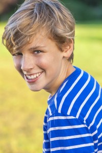 smiling blond boy